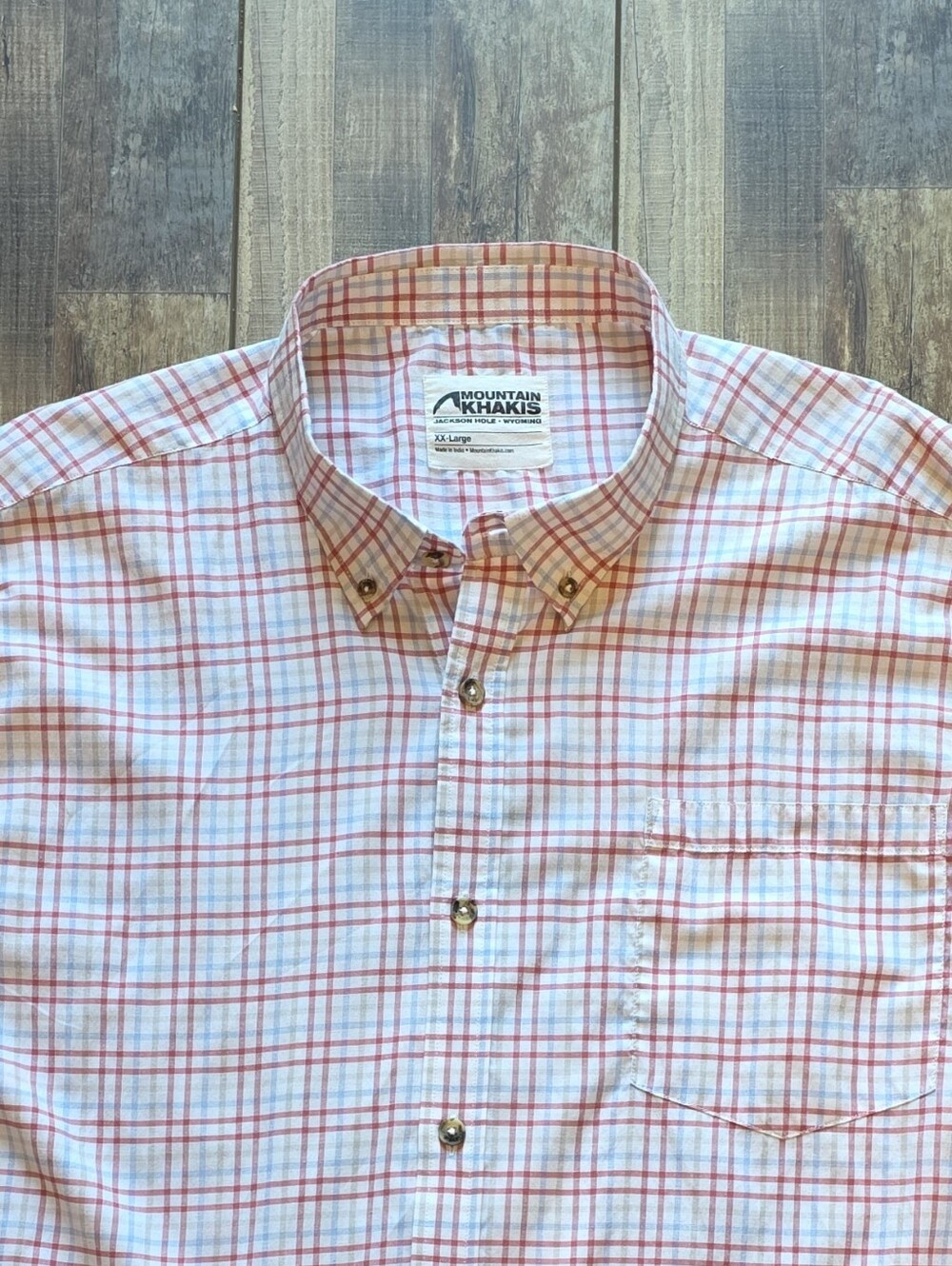 Mountain Khakis - Plaid Button-Down Shirt - XXL - Red Blue Tan